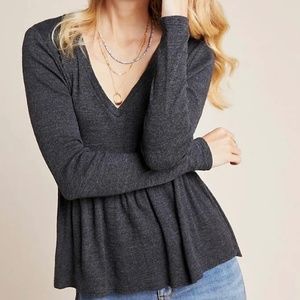 NEW! Anthropologie Jill Babydoll Top, size M Color Gray Super Cute